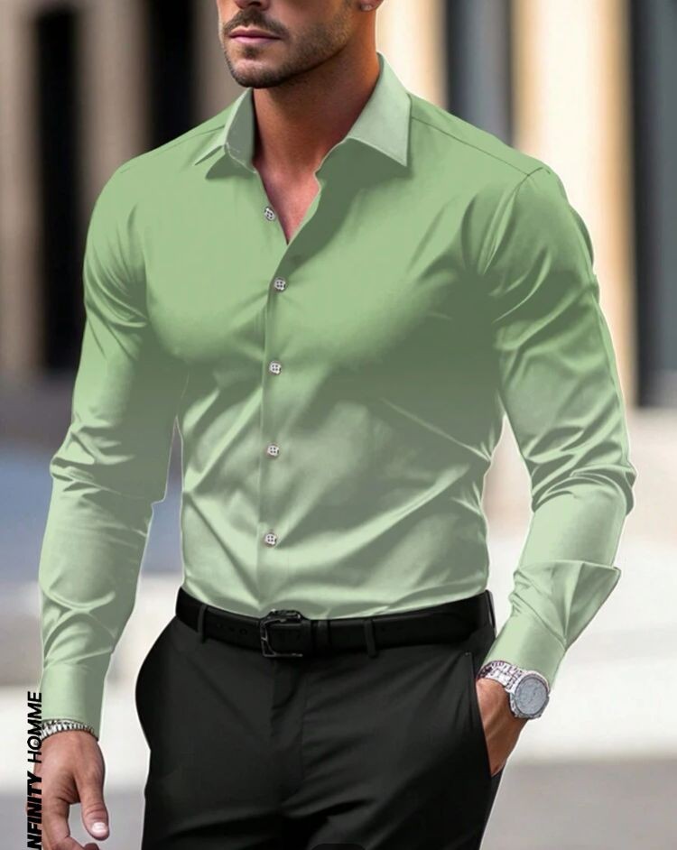 MANFINITY Chemise Homme Colorée à Longue Manche Elégant