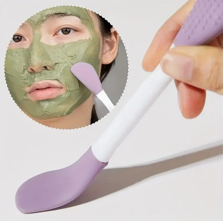 Brosse à Double tête en Silicone pour masque Facial, brosse de nettoyage de Massage du visage, bricolage, grattoir à Film de boue, outil de soins du visage, 1/2 pièces