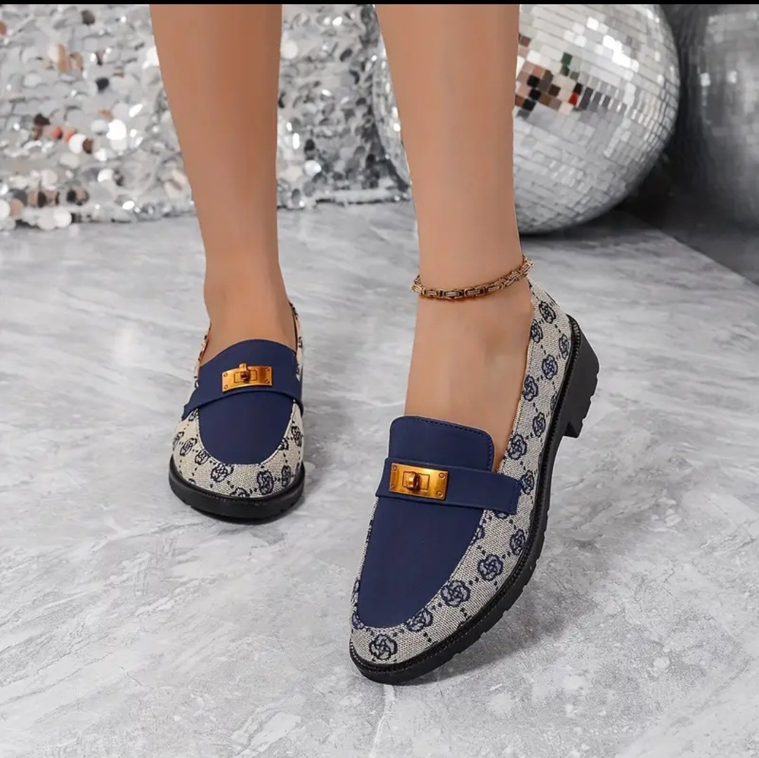 Mocassins chics pour femmes - Inspiration vintage, à enfiler, semelle antidérapante, revêtement synthétique avec motif diamant - Parfait pour toutes les saisons