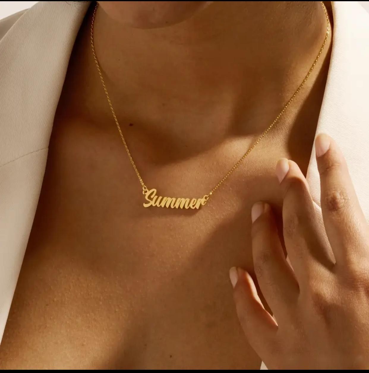 Collier avec nom personnalisé pour femme, pendentif en lettre cursive personnalisée, bijoux en acier inoxydable, chaîne ras du cou pour homme