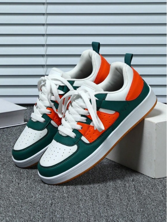 Multicolore Blanc-vert-orange Fête du Festival de Noël et du Nouvel An Chaussures de marche décontractées légères, confortables et respirantes à la mode pour hommes et femmes, adaptées aux soldes du B