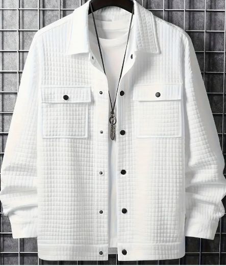 Veste à manches longues et col à revers pour hommes, veste ample tendance pour le printemps et l'automne